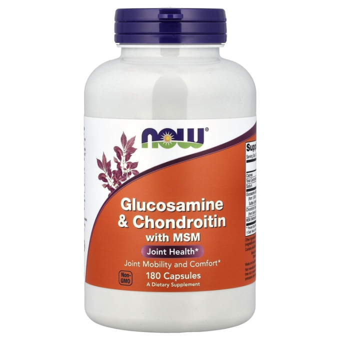 Глюкозамин NOW FOODS GLUCOSAMINE & CHONDROITIN WITH MSM, 180 капсул NS12281